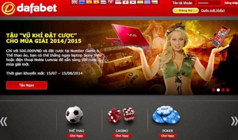 Nhà cái Dafabet là trang cá cược bóng đá hàng đầu Việt Nam